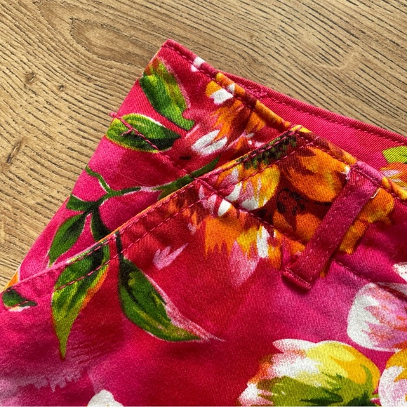 Hollister Floral Low Rise Shorts W23 Sz 00 Pink Orange Hawaiian Summer Holiday - Picture 9 of 13